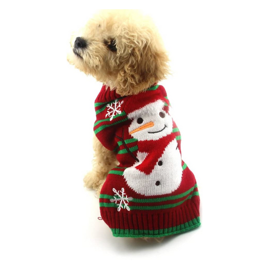 Dog Snow Sweaters Snowman Sweaters Xmas Dog Holiday Sweaters New Year Christmas Sweater Pet Clothes for Small Dog and Cat